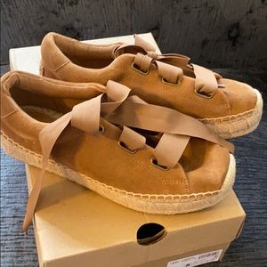 UGG Espadrille Suede Sneaker Chestnut Size 8